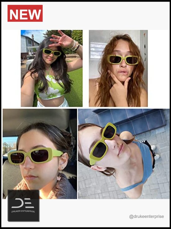 Retro Vintage Small Square Sunglasses 90s Y2K Aesthetic Sunglasses